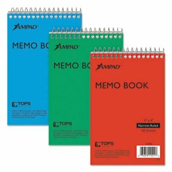 Ampad/ Of Amercn Pd&Ppr Ampad, MEMO BOOKS, NARROW RULE, 6 X 4, WHITE, 3PK 45094